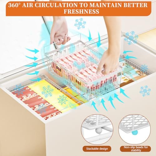 Large Freezer Organizer Bins for 10 to 20 Cu.Ft,2 Pack , Leak-Proof Bottom - Image 6