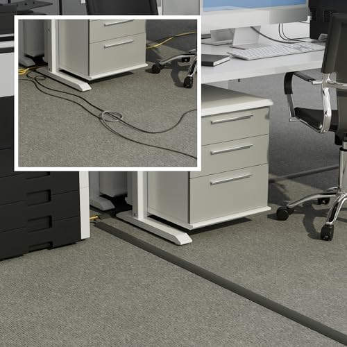 D-Line Cable Protector, 1/2 in H, 6 ft L, 2-3/8 in W, 1 Channel, PVC, Gray CC-4-1 Each (Pack of 4) - Image 4