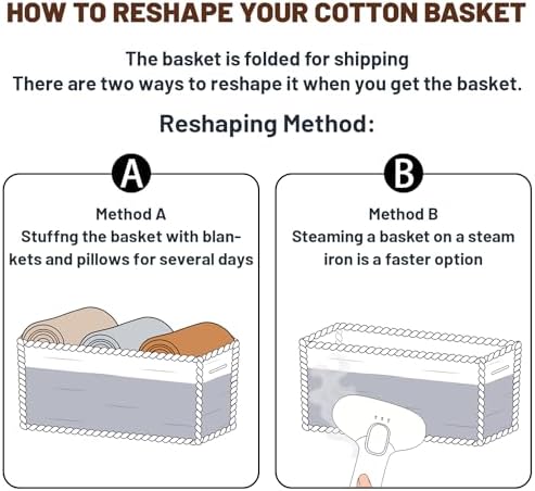 MiniArk Small Storage Baskets for Organizing | Closet Organizer Bins | Shelf Toy Basket | Woven Rope Baskets | Cube Decorative Box | Shallow Basket | 13x8.5x5.1” | 3 Packs Mixed Grey - Image 7