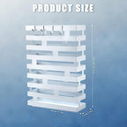 Umbrella Stands for Entryway Large Metal Umbrella Holder with Removable Water Tray and Hooks Decor Freestanding Rectangular Umbrella Hollow Rack for Home Office (White, 3.94 x 11.81 x 16.93 Inch) - Image 2