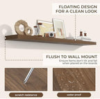 RICHFOCUS 72Inch Floating Shelves for Wall 2Pack, Walnut, 8" Deep - Image 6
