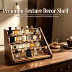 Acacia Wood 4 Tier Slanted Cologne Stand for Men, Wooden Fragrance Display Rack for Dresser Counter Bathroom Vanity - Image 4