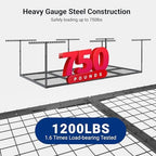 FLEXIMOUNTS 4x8 Overhead Garage Ceiling Storage Rack Adjustable, Hammertone - Image 3