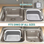 Yecuip Collapsible Baby Bottle Wash Basin w/Drying Rack & Drain Plug, Gray - Image 5