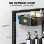 TISTAYA 2 Pack Under Sink Organizer and Storage, Metal Under Kitchen Sink Organizer, Slide Out Bathroom Organizers and Storage, Undersink Organizers for Kitchen Bathroom Cabinet - Image 4