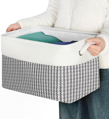 Fabric Storage Bins for Shelves, Rectangle Storage Basket, 3 Pack - Image 6