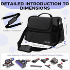 Car+Boat Vacuum Storage Bag Compatible with Dyson V7 - V15 – Organizer Case for Cordless Handheld Vacuum & Accessories, Travel Carrying Bag with Adjustable Dividers for Home, Car, RV & Garage (Black) - Image 4