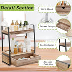 Boulphia 2-Tier Bathroom Organizer Countertop, Bathroom Sink Organizer Countertop, Vanity, Counter Shelf, Brown - Image 4