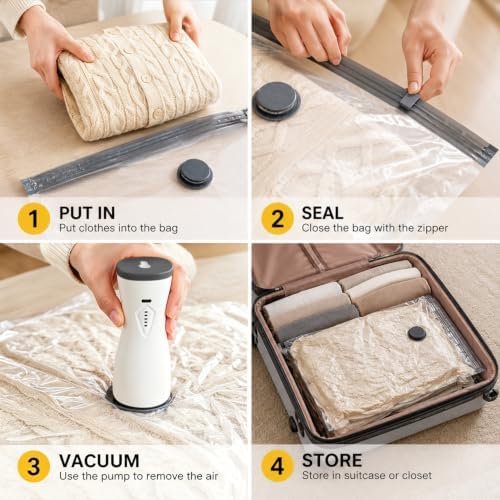 Rechargeable Air Pump Storage Bags 12Pack Travel Compression Bags - Image 5