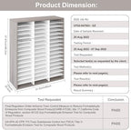 EasyPAG Wooden Literature Organizer with Adjustable Shelves, 48 Compartments Office Paper Organizer Storage 24000 Sheets Letter Size Paper, Student Mailbox for Classroom, Retro Gray/White - Image 4