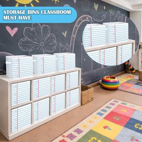 RattanView 6 Pcs 11in Crayon Storage Bins Fabric Cubby Classroom - Image 6