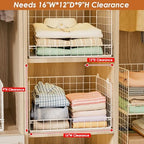 Yociyoga 4-Tier Stackable Closet Organizers and Storage Basket, Foldable Closet Shelf Organizer System, Space-Saving Clothes Storage Drawer Organizer for Wardrobe, White (Patent 30022416) - Image 4
