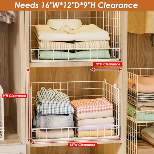 Yociyoga 8-Tier Stackable Closet Organizers and Storage Shelves, Foldable Closet Shelf Organizer, Stackable Storage Bins Drawers for Closet Organizer System, White(Patent No. 30022416) - Image 3