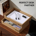 KIRIGEN Wood Paper Tray Set of 2, Stackable Inbox Trays for Desk, Brown - Image 6