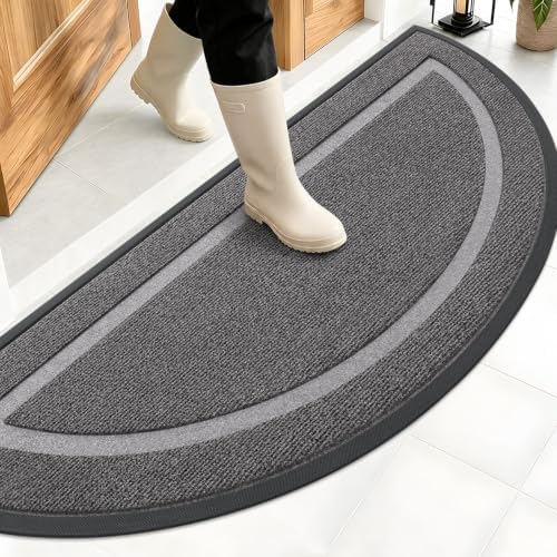 OLANLY Half Circle Front Door Mat Outside 71x47 All-Season Rubber Doormat by OLANLY