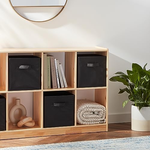 Amazon Basics Collapsible Fabric Storage Bins Organizer with Handles, Sturdy, Foldable, 10.5" x 10.5" x 11", Black, 6 Count (Pack of 5) - Image 6