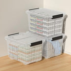 4-Pack 35 Quart Plastic Storage Bin with Secure Lid and Wheels - Image 4
