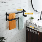 KOKOSIRI Towel Bars Black Bath Towel Holders 20 Inches Bathroom 2-Tiers Ladder Towel Rails Wall Mounted Towels Shelves Rack Stainless Steel, B5008BK-L20 - Image 6