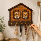 Personalized Pet Key Holder for Wall Mount, Wooden Keychain Holder Entryway - Image 3