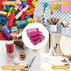 3-Tier Stackable Storage Organizer Box, Art & Craft Storage Container, Carry Tackle Organizer, Medicine Cosmetic for Art Supply Makeup Hair Accessories Painting Tools (Hot Pink) - Image 6