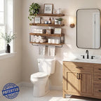 QEEIG Long Bathroom Floating Shelves Over Toilet (Brown, Set of 3, 23.6") - Image 4
