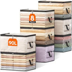 Lifewit 8 Pack Clear Clothes Storage Bags, 90L Blanket Storage with Zipper by Lifewit
