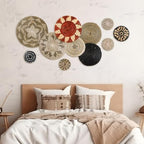 Tatuo 11 Pcs Boho Wall Basket Decor Woven Wall Hanging Art, Dark - Image 5