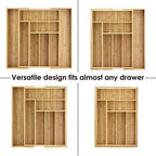Totally Bamboo Kitchen Drawer Organizer, Expandable Silverware Organizer and Utensil Holder, 8 Compartments with Dividers - Image 4