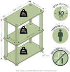 Furinno TURN-S-TUBE Storage Shelves, 3-Tier Book Shelf, Corner Shelf, Toolless Open Shelves, for Organization and Storage, Living Room, Garage, Home Office, Dark Cherry - Image 3