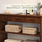 Set of 2 White Wicker Baskets with Lid - Image 3