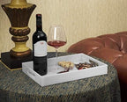 KEVLANG Glossy White Sturdy Acrylic Serving Tray with Handles-10x15Inch-Serving Coffee Appetizer Breakfast Butler-Kitchen Countertop-Makeup Drawer Organizer-Vanity Table Tray-Ottoman Tray - Image 4