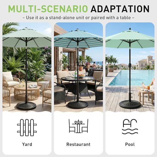 T&Jero 33 lb Round Heavy Duty Patio Market Table Umbrella Base Weight Stand Pre-Filled for Outdoor, Black - Image 6