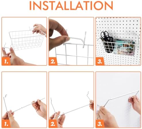 Pegboard Organizer Accessories 18 Pack, Peg Board Hooks Assortment (White) - Image 4