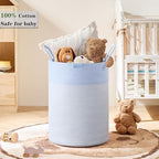 Blue Hamper Tall Woven Laundry Basket 80L Large - Image 6