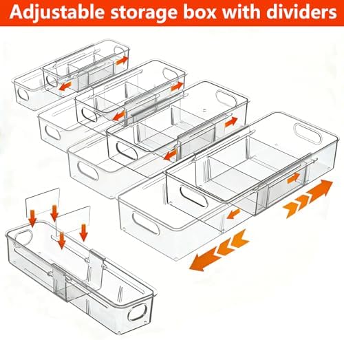 REBECAT 4-Size Expandable Drawer Organizer 8 Pack Plastic Storage Bins - Image 2