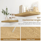 Fun Memories 48 Inch Floating Shelves, 9.3 Inch Deep Wall Shelves for Bathroom, Living Room, Bedroom, Kitchen, Deep Long Shelf Wall Mounted 1 Pack Shelf for Books, Decor, Oak - Image 5