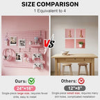 Peg Board, 2 Pack Metal Pegboard Panels Pink Pegboards Wall Organizer with Frame Large Heavy Duty Peg Board with Hooks for Walls Home,Garage Tool Storage,Office Organization,Kitchen 24”×16” - Image 5