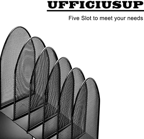 Desktop File Organizers 2 Pack Inclined Document Holders 5 Section Office Supplies Mesh Vertical File Sorters Metal File Storages (2) - Image 3