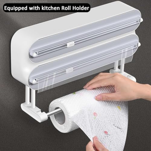 Magnetic Foil and Plastic Wrap Organizer, Magnetic Aluminum Foil Dispenser, Magnetic Wrap and Foil Cutter with Cutter for Wrap, Foi & Parchment. Clean Cuts Every Time. (B) - Image 6