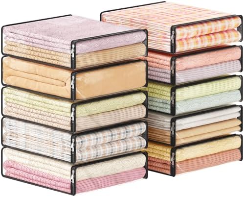 Lifewit 14L Clear Sheet Storage Bags 10 Pack, Zippered Clothes Storage Bags by Lifewit