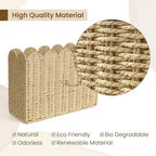 AELS Woven Natural Fibre Magazine Holder, Scalloped Edge Floor Magazine Rack, Hand-woven Organizer, Boho Modern Farmhouse Book Basket, File Newspaper Mail Holder for Office - Image 5