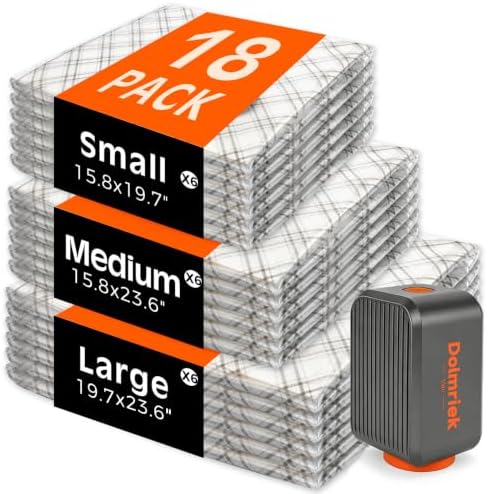 18-Pack Vacuum Seal Bags for Clothing Travel with Cordless Pump by DolmriekTravelVacuumBags