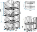 Jakyitvi Stackable Closet Organizers and Storage Bins 4 Pack, Sturdy Metal Clothes Storage Container for Clothes Pants Sweaters, Black Folded Drawer Shelf Organizer for Closet Wardrobe - Image 3