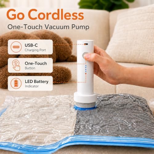 21 Pack Vacuum Bags for Travel with Rechargeable Pump, Save Luggage Space - Image 6
