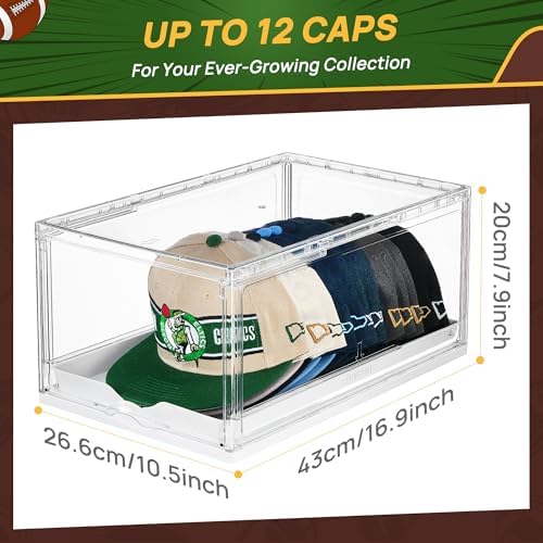 Vtopmart 2 Pack Stackable Baseball Caps Organizer, Each Holds 12 hats - Image 2