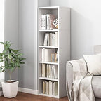 IOTXY Small Narrow Corner Bookcase - 47" Tall Gap Storage Cabinet, White by IOTXY