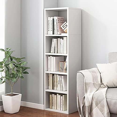IOTXY Small Narrow Corner Bookcase - 47" Tall Gap Storage Cabinet, White by IOTXY