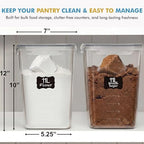 Shazo 2 PC (11L | 372 oz) Flour Sugar Storage Containers with Easy Carry Handle - Plastic Extra Large Food Storage Containers with Lids for Rice Cereal, BPA Free & Airtight Kitchen Pantry Organization - Image 6