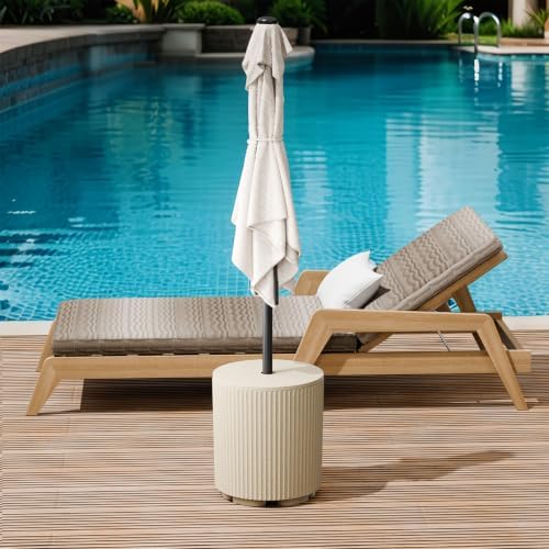 NicBex Patio Umbrella Stand Table Hole,Umbrella Base for Pool,Beige - Image 6