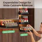 SNTD Pull Out Spice Rack Organizer for Inside Cabinets, Expandable,2-Pack - Image 3